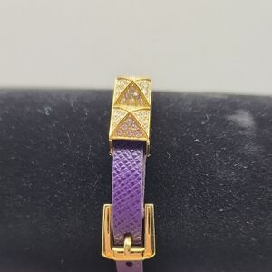 Michael Kors Purple and Gold Tone‎ Double Wrap Bracelet. Approx 15 Inches